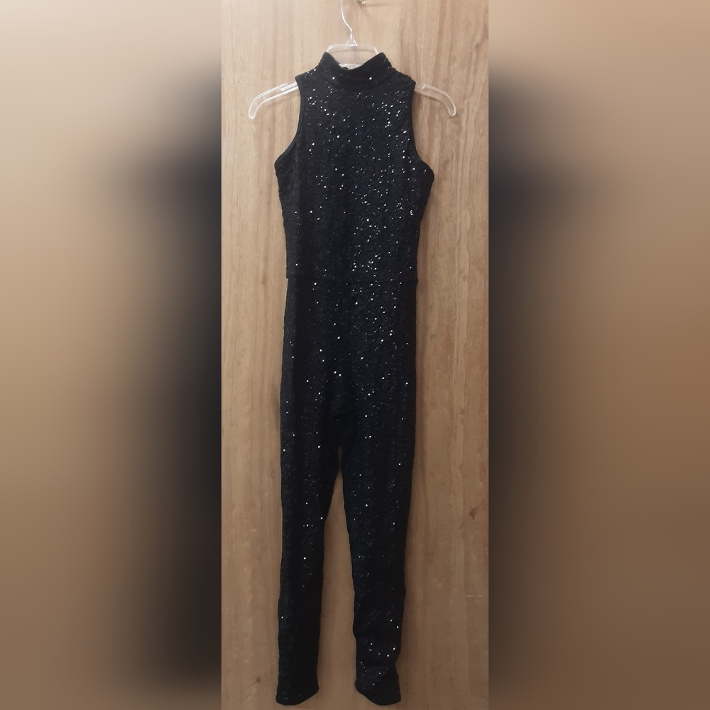 Black Sequin Sleeveless Jumper. Size Med Adult